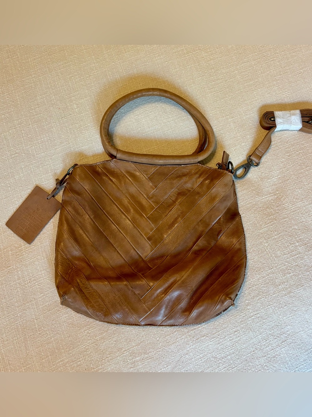 Latico Leather USA, Dalton Tote/ Crossbody in Caramel. New with Tags.